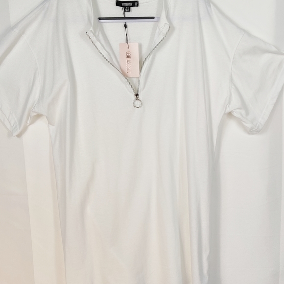 NWT Missguided oversized white tee shirt or‎ dress Size 10 - Picture 1 of 6